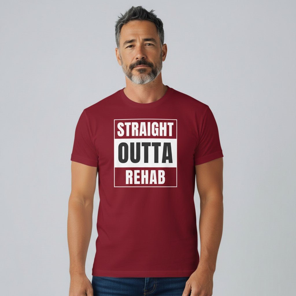 Straight Outta Rehab Sober T Shirt featuring the design (view 11)