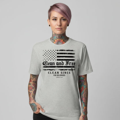 Clean and Free Sober T Shirt graphic detail (view 14)