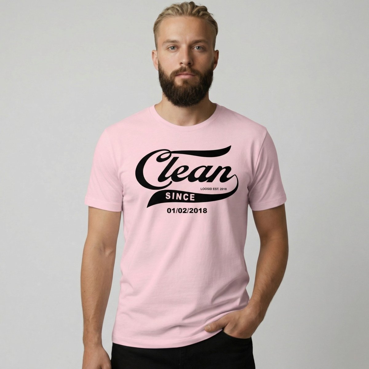 Clean Since Sober T Shirt featuring the design (view 21)