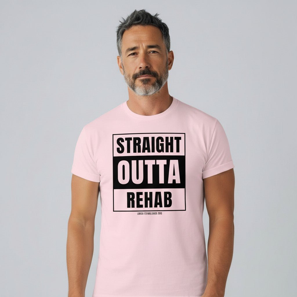 Straight Outta Rehab Sober T Shirt fit detail (view 29)