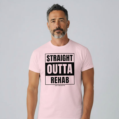 Straight Outta Rehab Sober T Shirt fit detail (view 29)