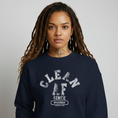 Clean AF Since Sobriety Recovery Hoodie packaging detail (view 8)