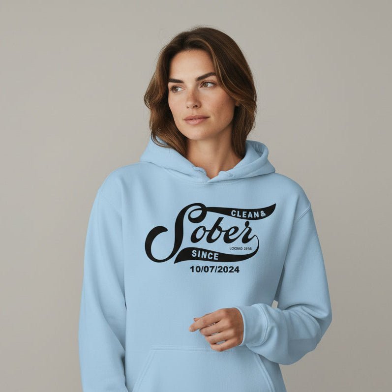 Recovery Hoodie | Women's Sober Since Hoodie with Custom Sober Date