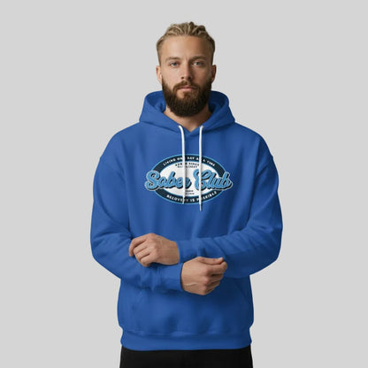 Sober Club Badge Unisex Hoodie with Custom Sobriety Date