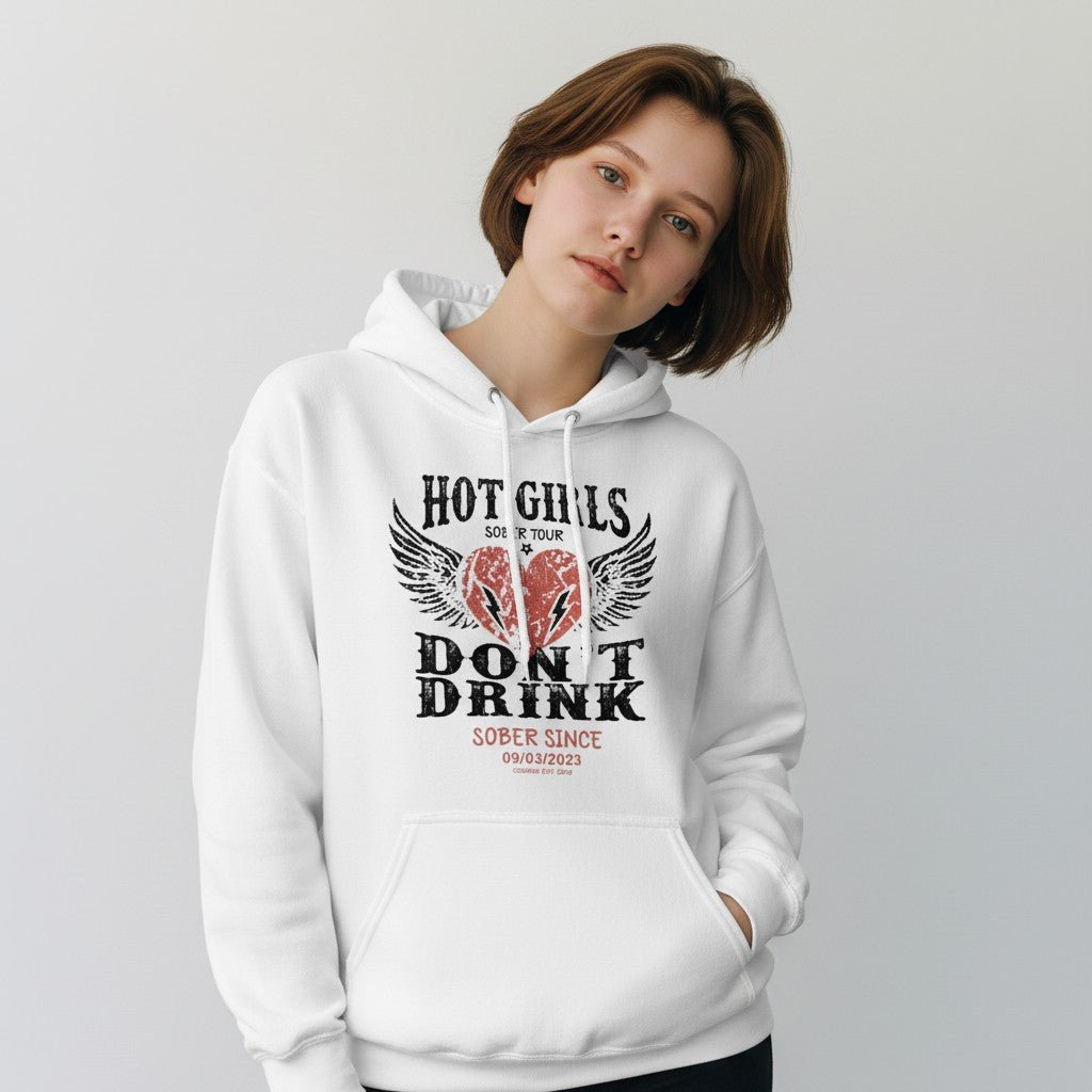 Recovery Hoodie | Hot Girls Custom Sobriety Date Hoodie