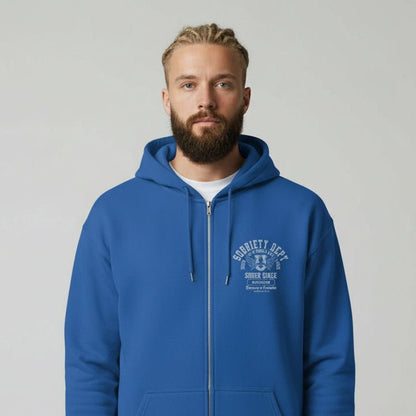 Sobriety Dept Zip Recovery Hoodie close-up view (view 22)