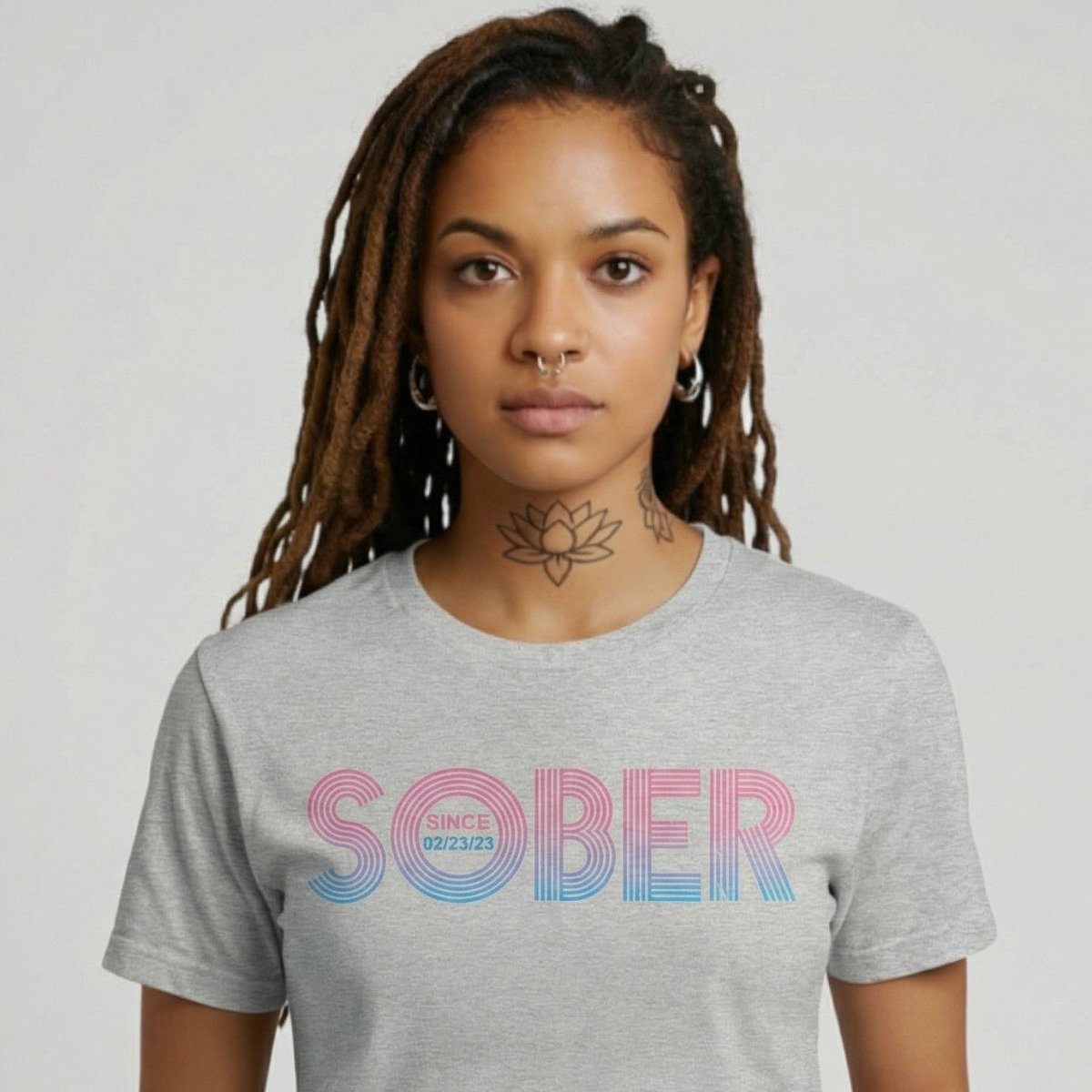 Retro Sober Since Sober T Shirt lifestyle view (view 15)