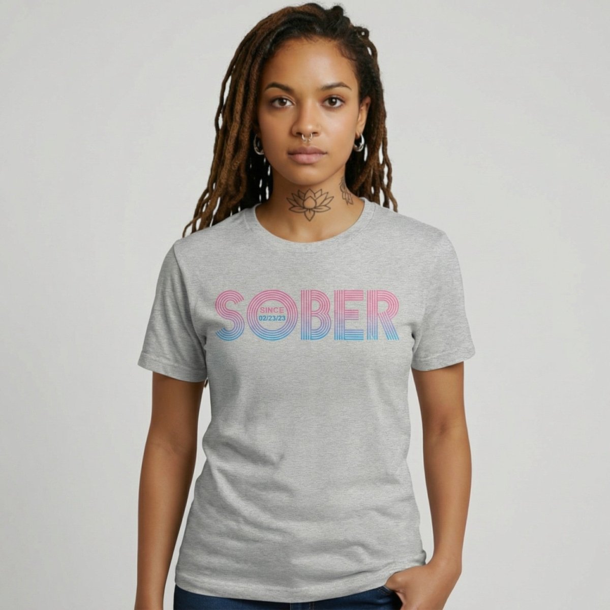 Retro Sober Since Sober T Shirt side view (view 16)
