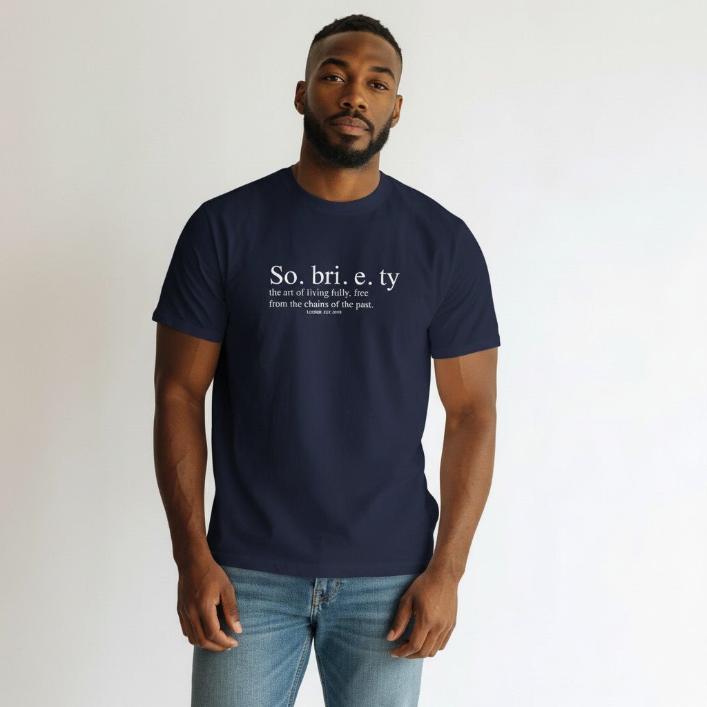 Sober T Shirt | Sobriety Definition Men's Graphic Tee for Recovery