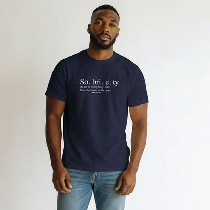Sober T Shirt | Sobriety Definition Men's Graphic Tee for Recovery
