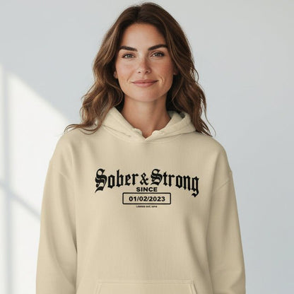 Recovery Hoodie | Unisex Old School Sober Hoodie with Custom Date