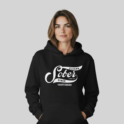 Recovery Hoodie | Women's Sober Since Hoodie with Custom Sober Date