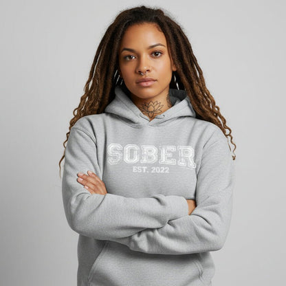 Women's Sober Est. Hoodie w/ Personalized Sobriety Year Hoodie