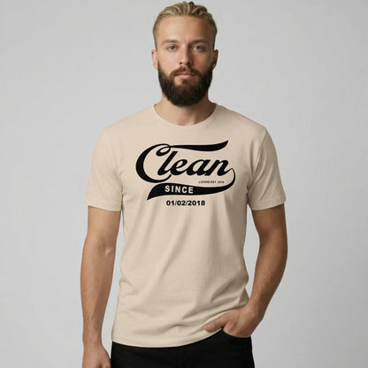 Clean Since Sober T Shirt lifestyle view (view 15)