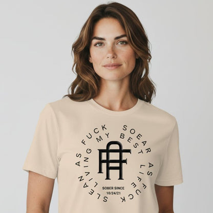 Living My Best Life Sober T Shirt fit detail (view 19)