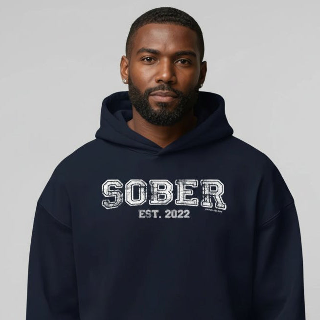 Men's Sober Est. Hoodie w/ Personalized Sobriety Year