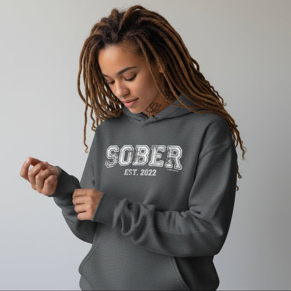 Women's Sober Est. Hoodie w/ Personalized Sobriety Year Hoodie