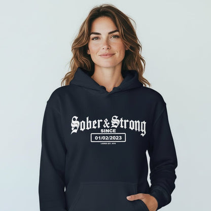 Recovery Hoodie | Unisex Old School Sober Hoodie with Custom Date