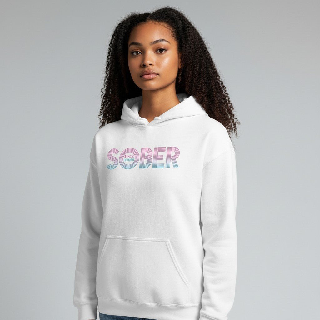 Recovery Hoodie | Retro Sobriety Date Hoodie with Personalized Date