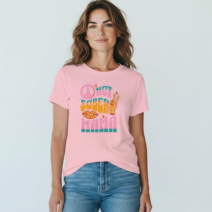 Hot Sober Mama Sober T Shirt close-up view (view 2)