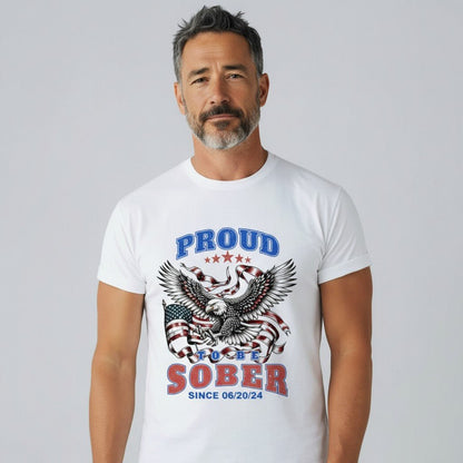 Sober T Shirt | Proud To Be Sober Tee with Personalized Date
