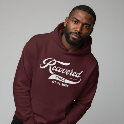 Men's Recovered Since Hoodie w/ Personalized Recovered Date