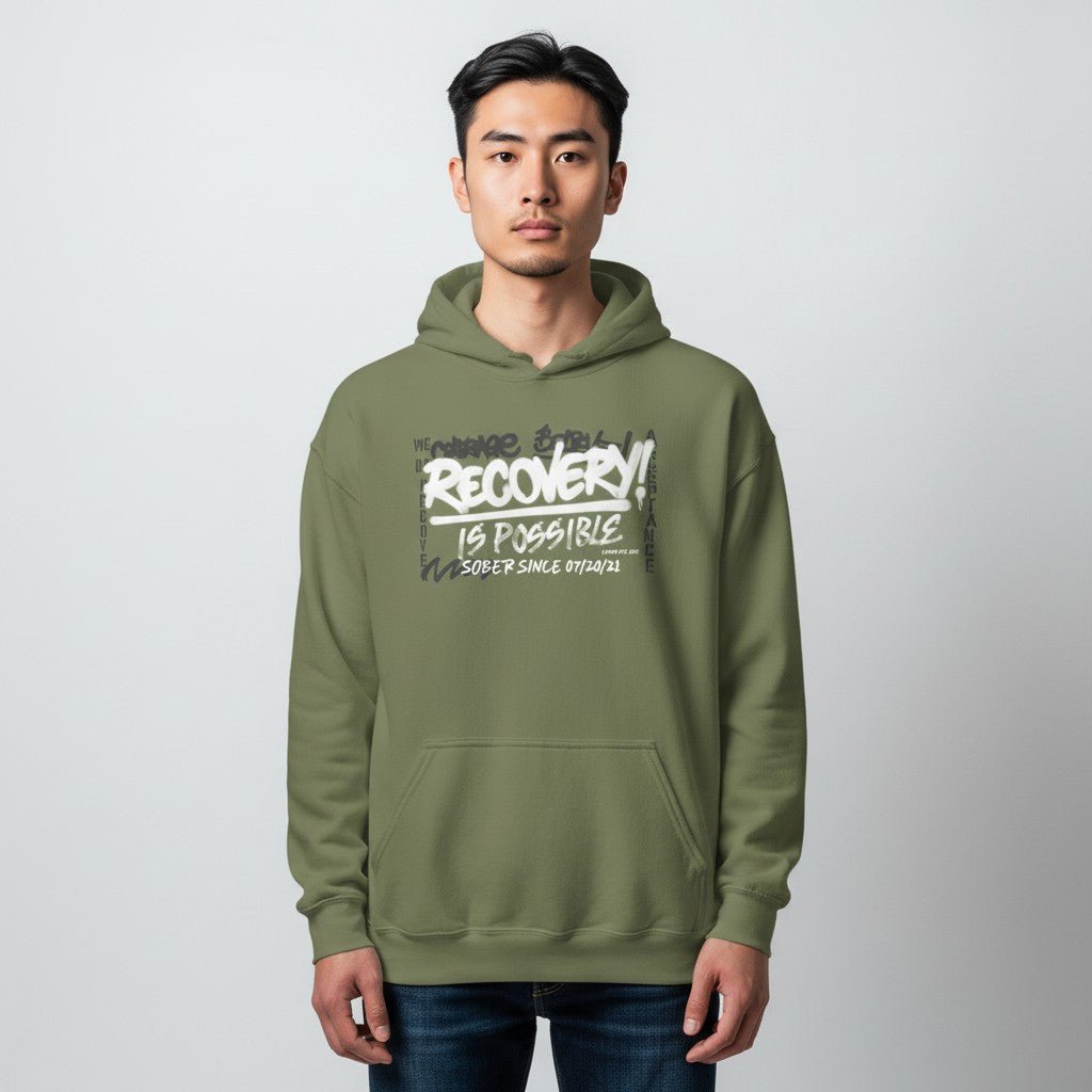 Recovery Hoodie | Men’s Recovery Is Possible Hoodie with Date