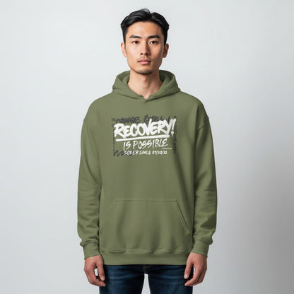 Recovery Hoodie | Men’s Recovery Is Possible Hoodie with Date