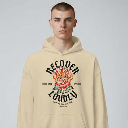 Recovery Hoodie | Recover Loudly Custom Sobriety Date Hoodie