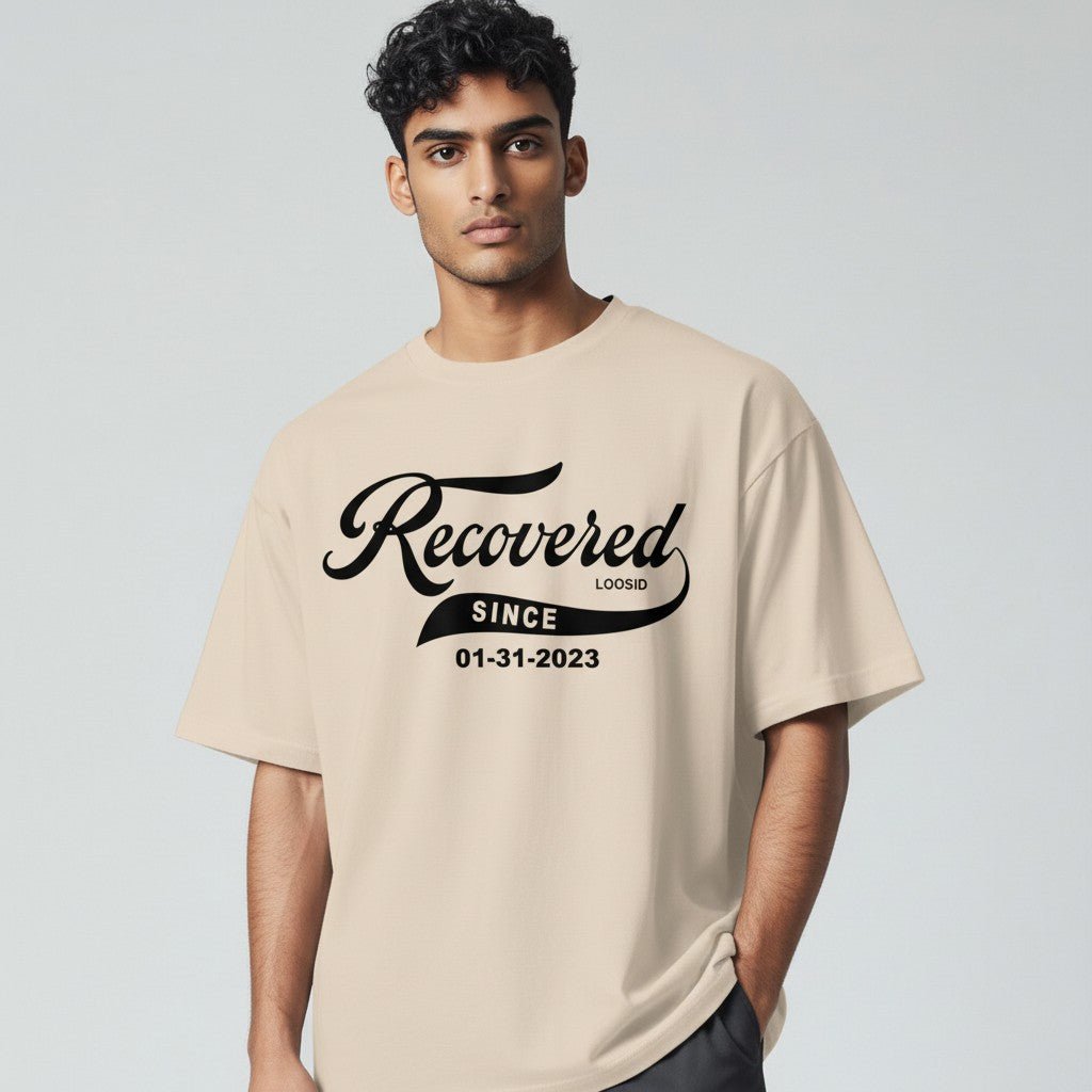 Men’s Recovered Since T-Shirt w/ Personalized Clean Date