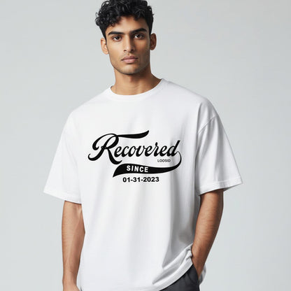 Men’s Recovered Since T-Shirt w/ Personalized Clean Date