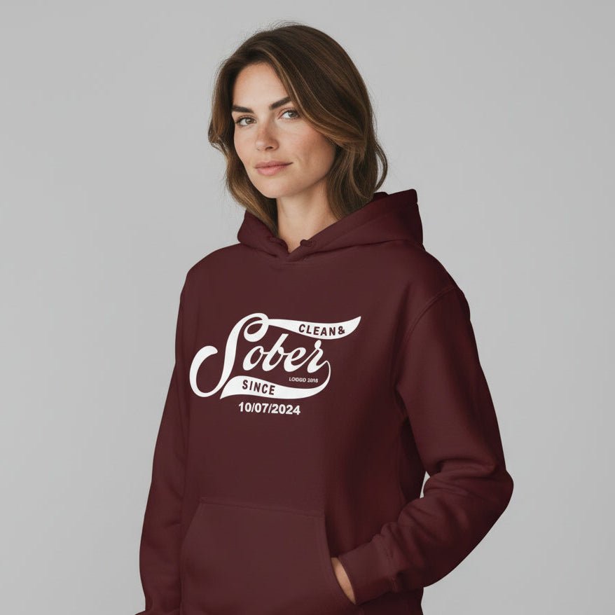 Recovery Hoodie | Women's Sober Since Hoodie with Custom Sober Date