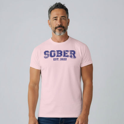 Men's Sober Est. Year T-Shirt w/ Personalized Sobriety Year