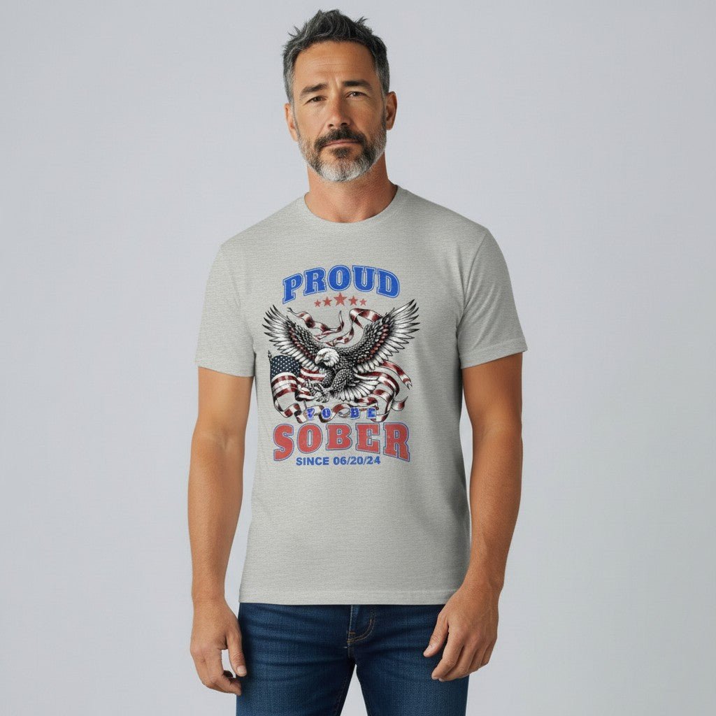 Sober T Shirt | Proud To Be Sober Tee with Personalized Date