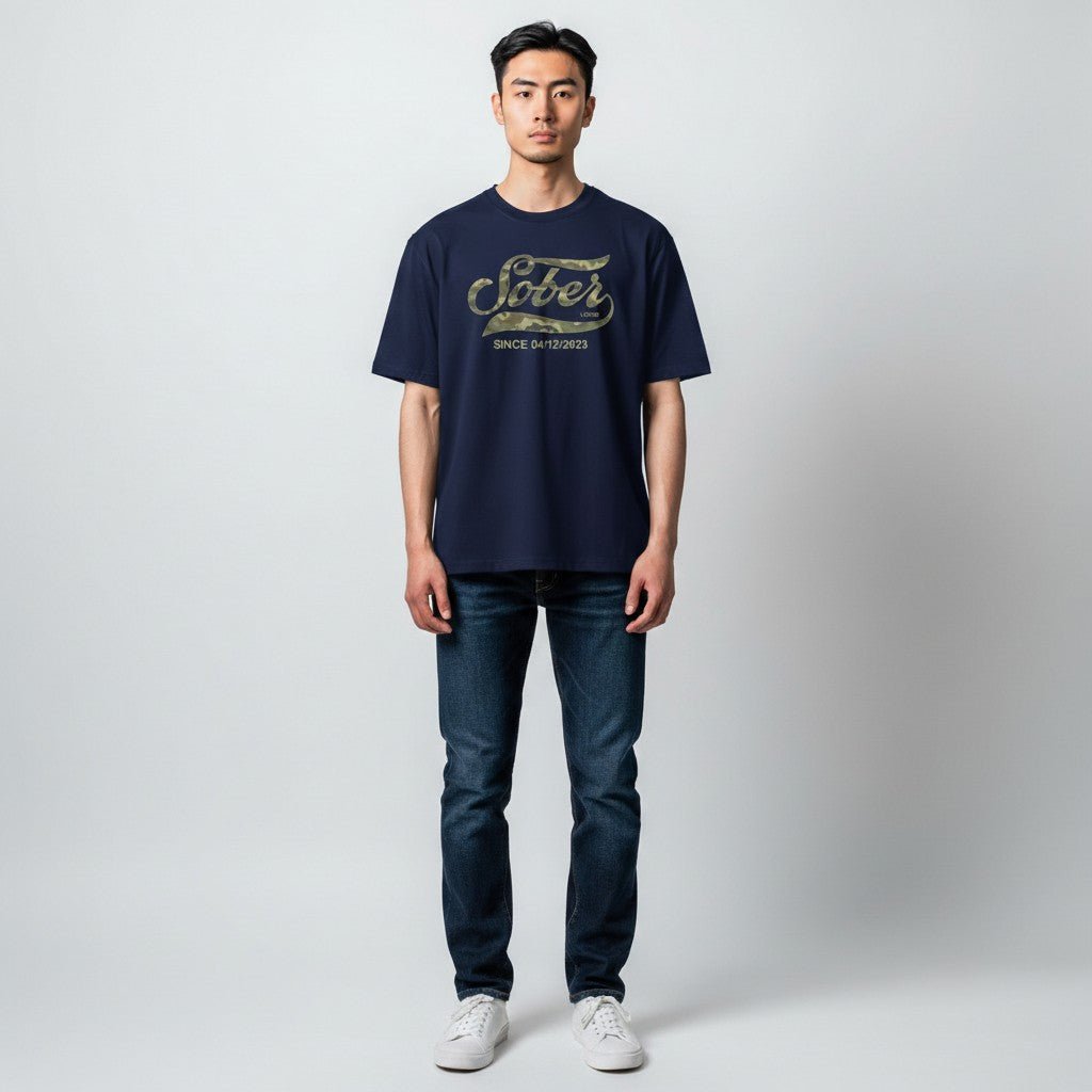 Sober T Shirt | Sober Since Camo Tee with Personalized Date