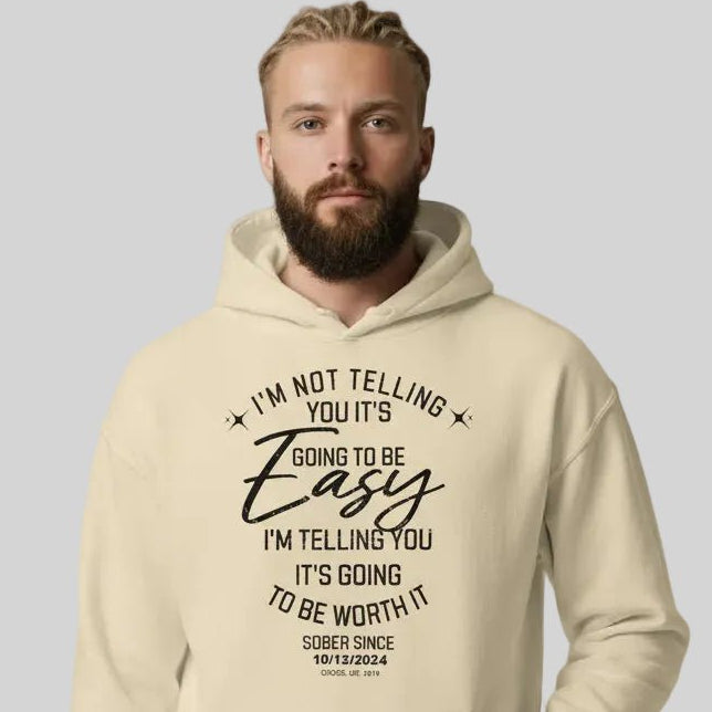 I'm Not Telling Custom Sobriety Date Recovery Hoodie product photo (view 30)