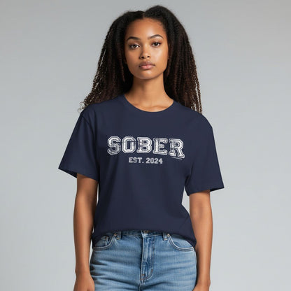 Sober   T   Shirt   |   Women's   Recovery   Is   Possible   Tee   with   Personalized   Sobriety   Date