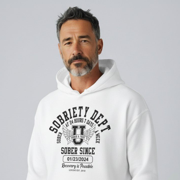Recovery Hoodie | Sobriety Dept Unisex Hoodie with Custom Sobriety Date