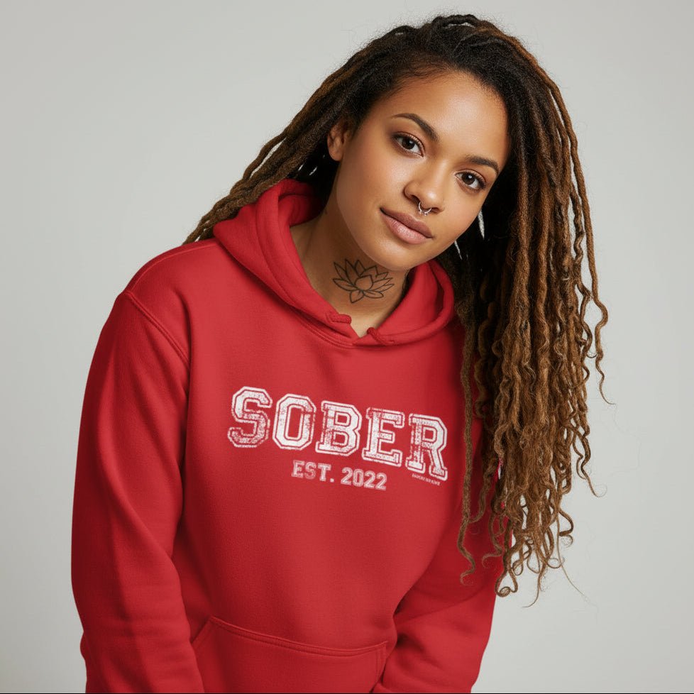 Women's Sober Est. Hoodie w/ Personalized Sobriety Year Hoodie
