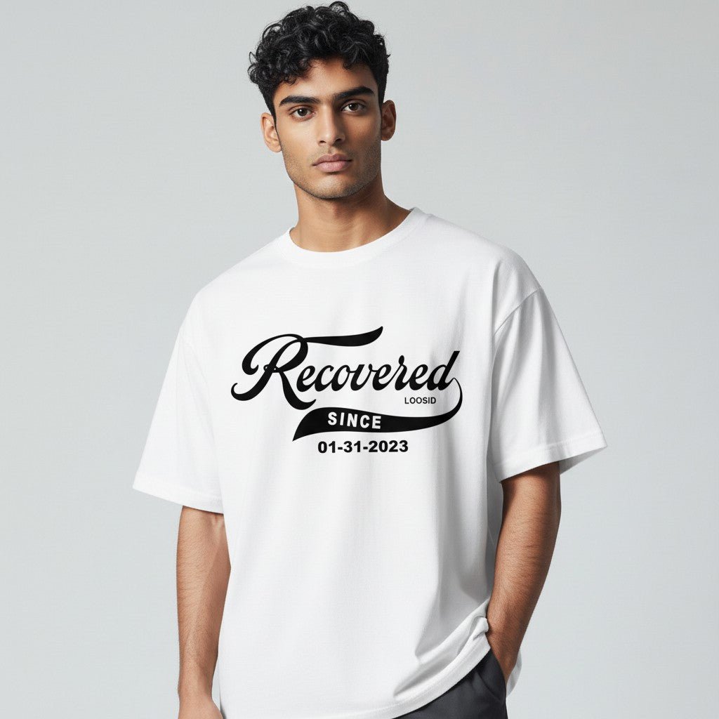 Men’s Recovered Since T-Shirt w/ Personalized Clean Date