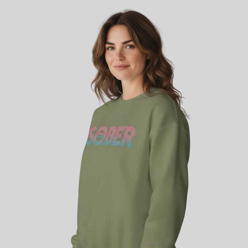 Retro Sobriety Date Sweatshirt – Personalized Sober Date