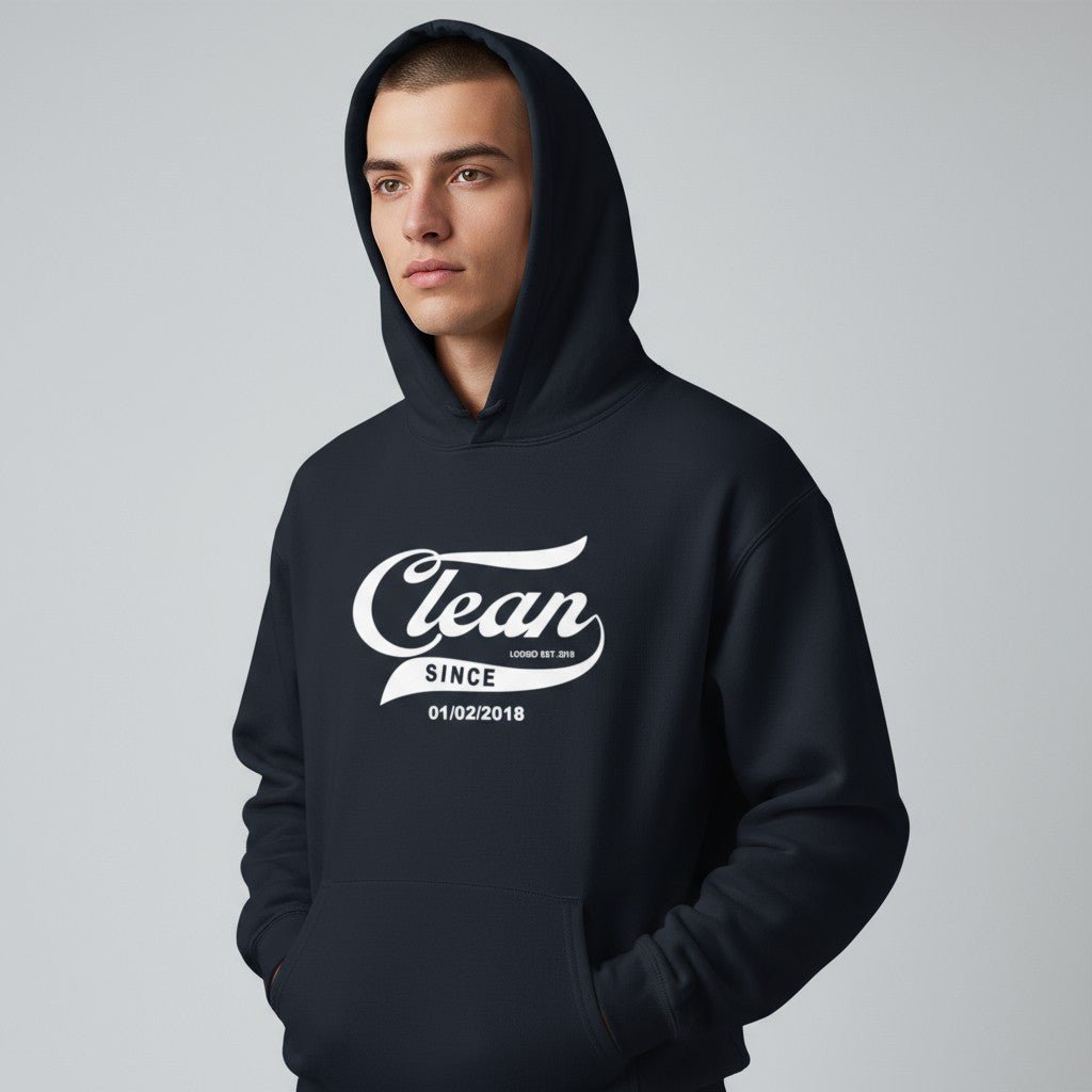 Recovery Hoodie | Men's Clean & Sober Hoodie with Custom Sobriety Date