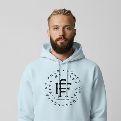 Living My Best Life Sober Recovery Hoodie fit detail (view 19)