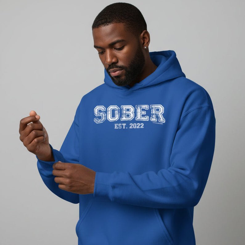 Men's Sober Est. Hoodie w/ Personalized Sobriety Year
