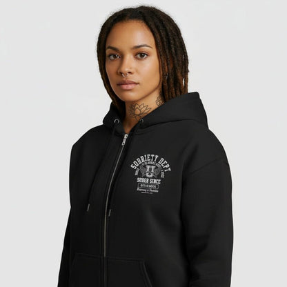 Recovery Hoodie | Sobriety Dept Zip Hoodie