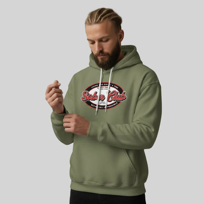 Sober Club Badge Unisex Hoodie with Custom Sobriety Date