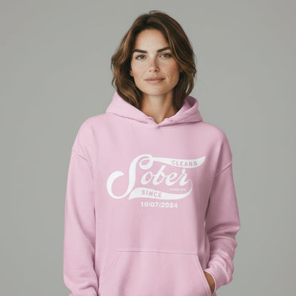 Recovery Hoodie | Women's Sober Since Hoodie with Custom Sober Date