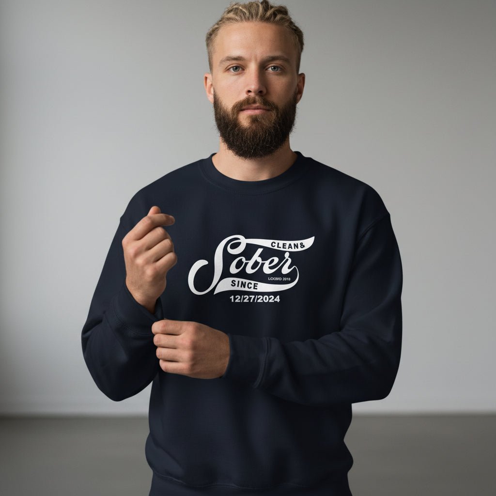 Sober Since Recovery Hoodie fit detail (view 9)