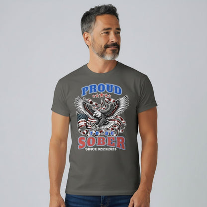 Sober T Shirt | Proud To Be Sober Tee with Personalized Date