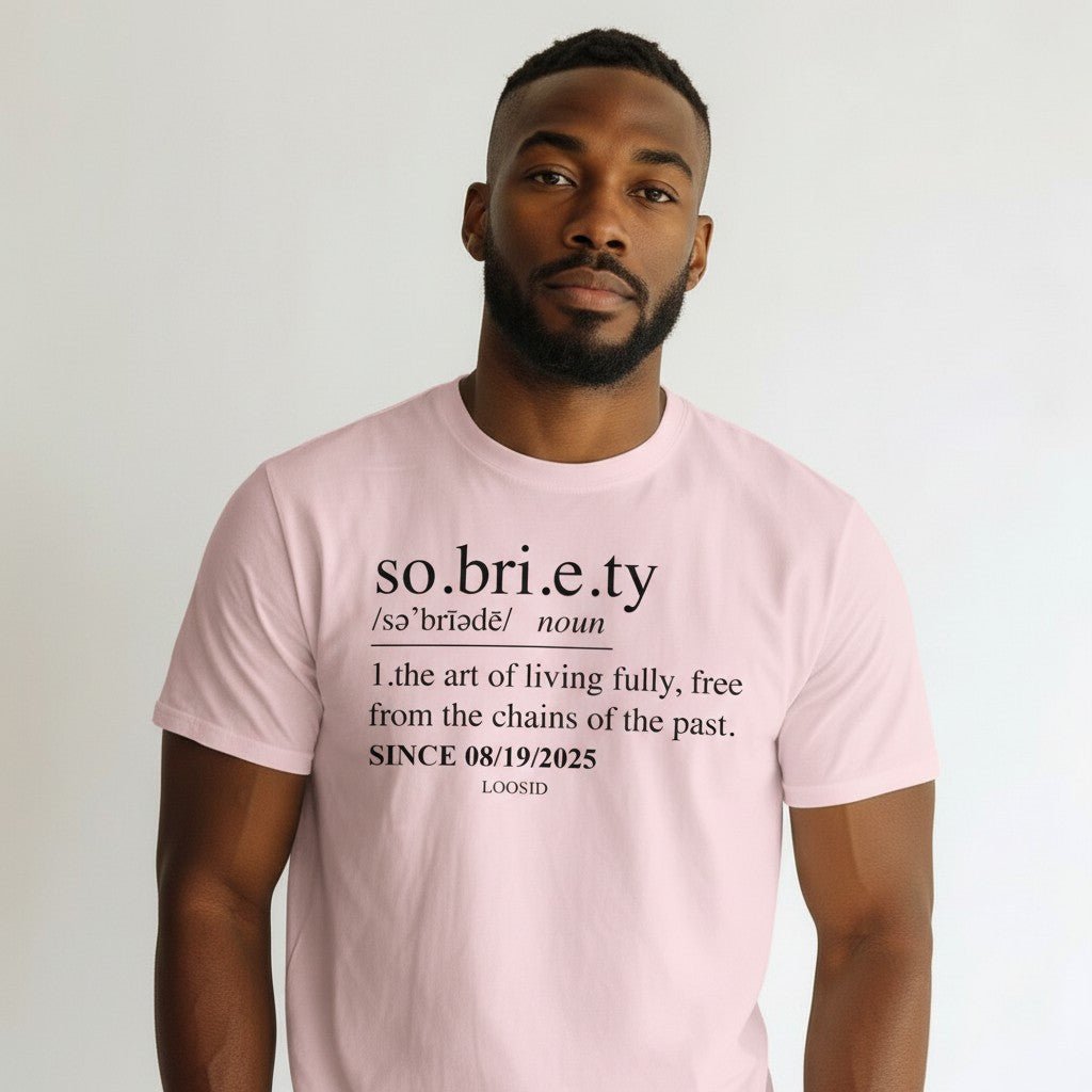 Sober T Shirt | Sobriety Definition Men's Graphic Tee for Recovery